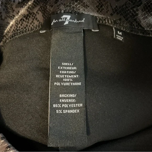7 For all Mankind Snake Print Faux Leather Leggings. NWT med - Picture 11 of 14